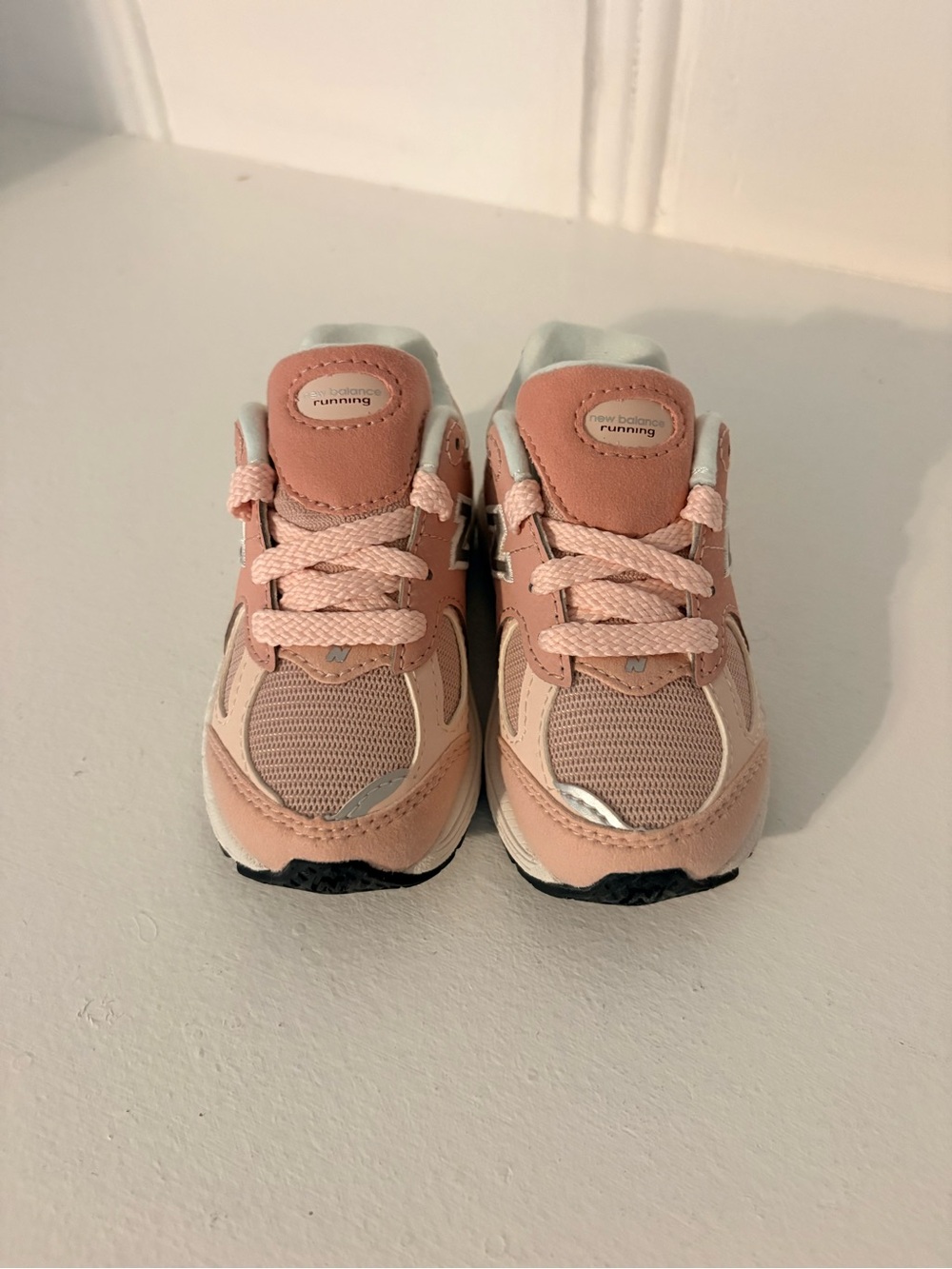 New Balance Kids Pink and Cream Athletic Sneakers